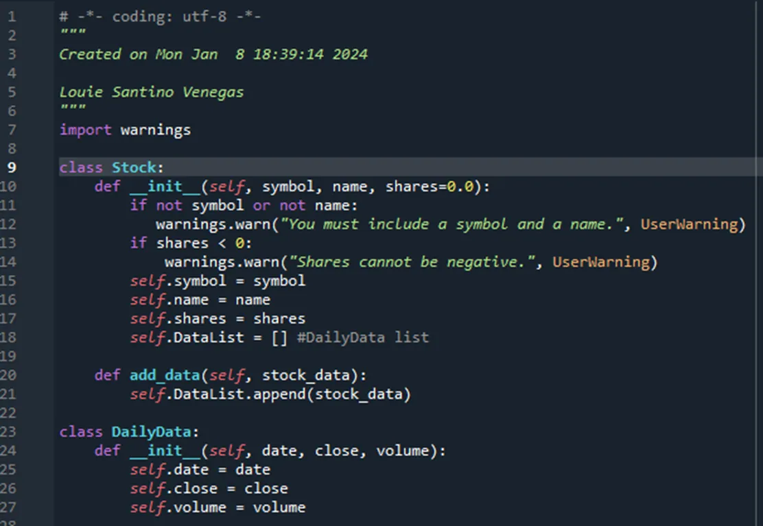 Python Stock Tracking Application, screenshot 2 of 21