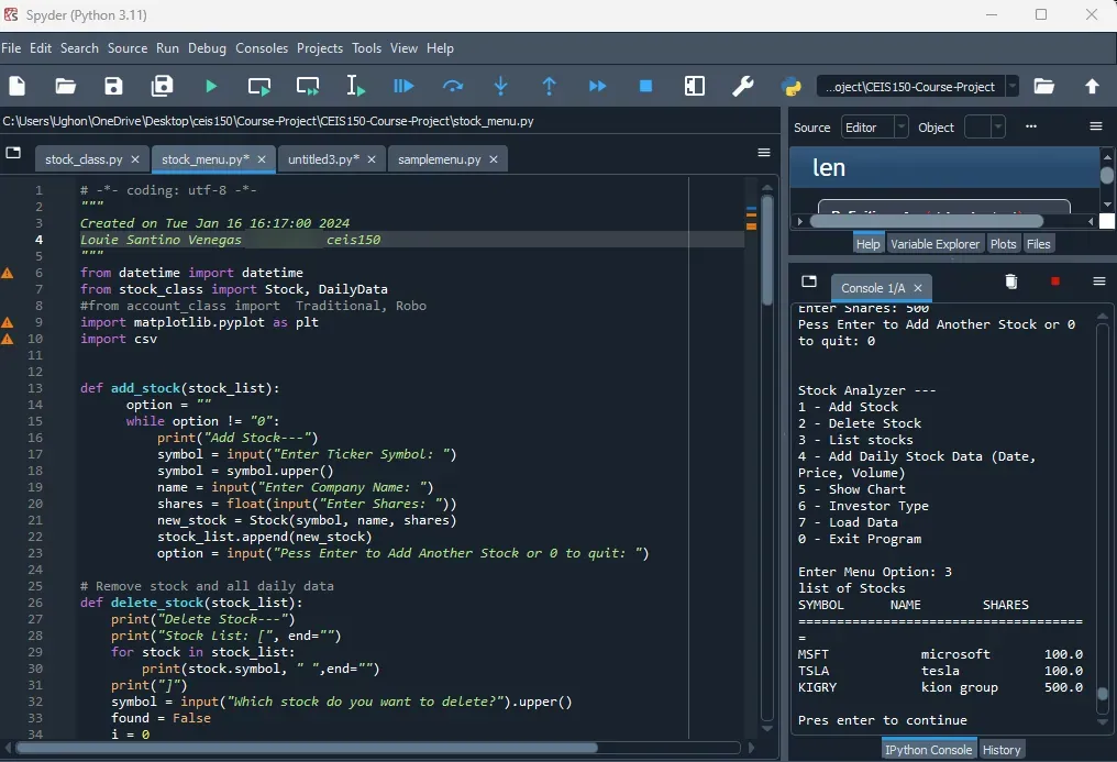 Python Stock Tracking Application, screenshot 7 of 21
