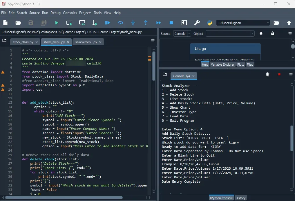 Python Stock Tracking Application, screenshot 8 of 21