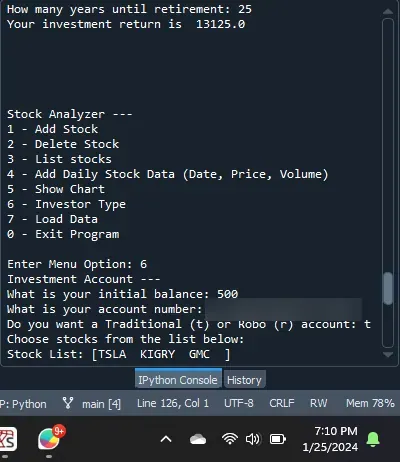 Python Stock Tracking Application, screenshot 12 of 21