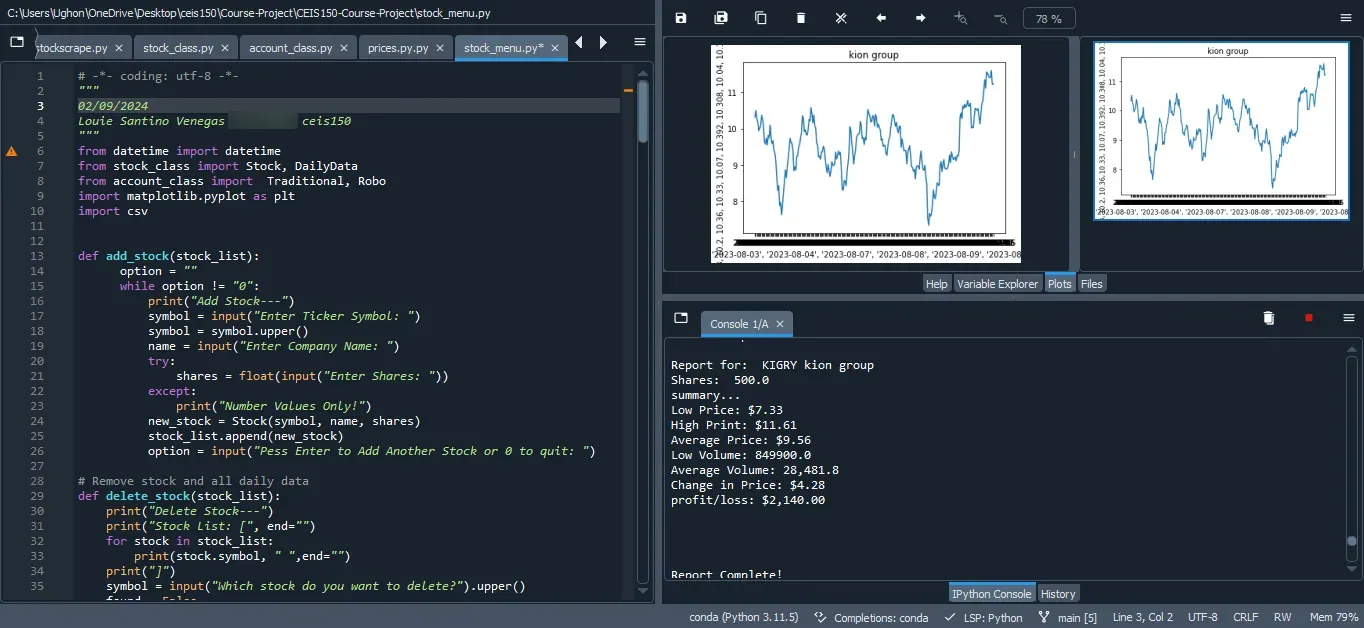 Python Stock Tracking Application, screenshot 17 of 21