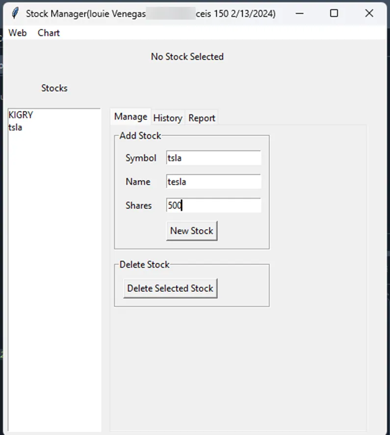 Python Stock Tracking Application, screenshot 18 of 21