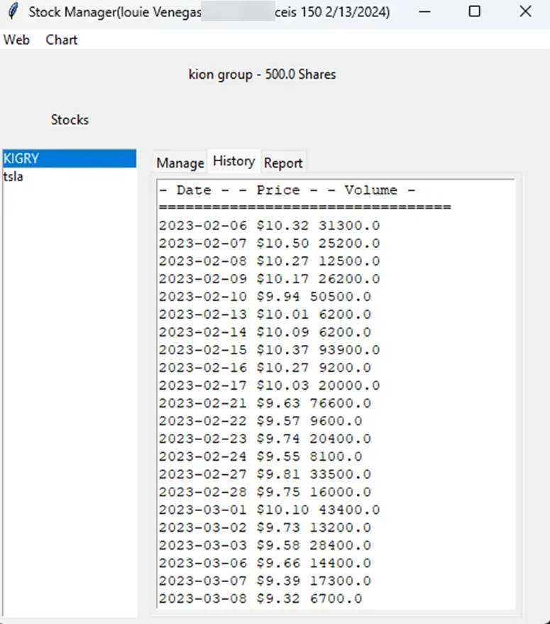 Python Stock Tracking Application, screenshot 19 of 21